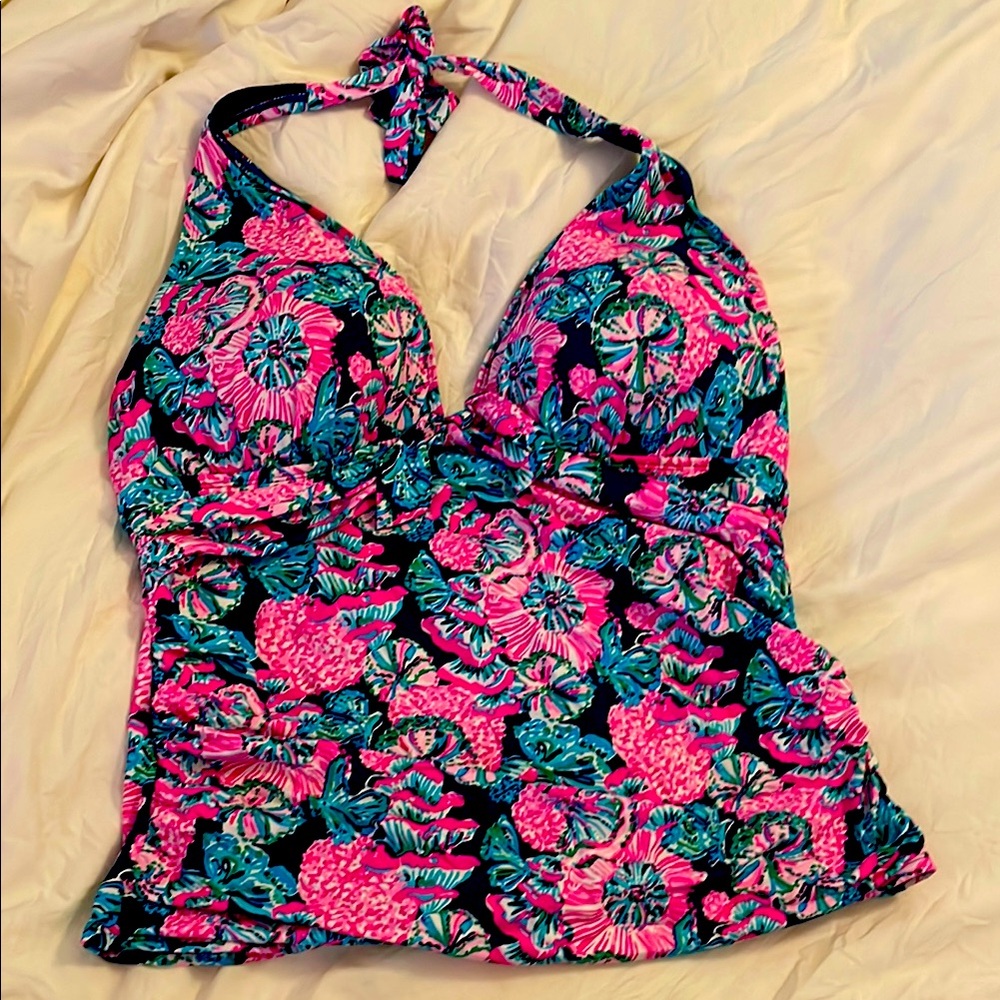 Lilly Pulitzer Blue and Pink Swimsuit Top size 16